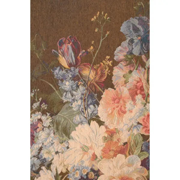 Bouquet Iris Fonce French Wall Tapestry - 44 in. x 58 in. wool/cotton/other by Pierre-Joseph Redoute | Close Up 2