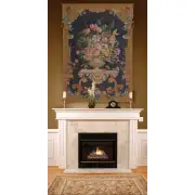 Bouquet XVIII In Bleu French Wall Tapestry - 44 in. x 58 in. Wool/cotton/others by Charlotte Home Furnishings | Life Style 1