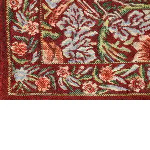 Strawberry Red Belgian Woven Cushion Cover - 16 x16" Hand Finished Square Pillow for Living Room - Decorative Throw Accent Pillow Cover for Sofa Bed & Couch - Cushion Cover for Indoor Use