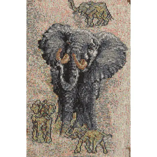 Safari Animals I with Black Tassel Table Mat | Close Up 1