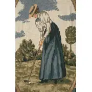 Victorian Ladies Golfer Afghan Throw | Close Up 1