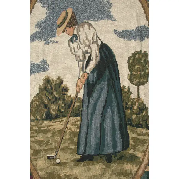 Victorian Ladies Golfer Afghan Throws | Close Up 1