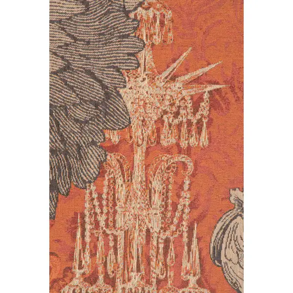 Le Grand Lustre Orange French Wall Tapestry - 44 in. x 58 in. Wool/cotton/others by Corley | Close Up 1