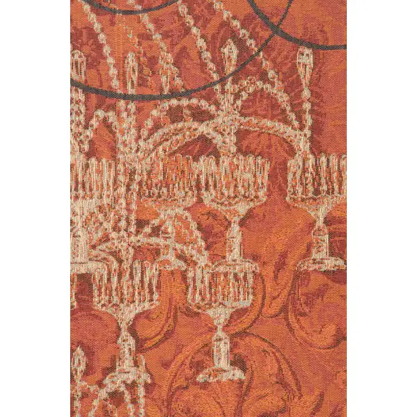 Le Grand Lustre Orange French Wall Tapestry - 44 in. x 58 in. Wool/cotton/others by Corley | Close Up 2