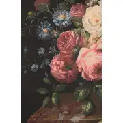 Bouquet Hibiscus Noir French Wall Tapestry - 58 in. x 44 in. Wool/cotton/others by Charlotte Home Furnishings | Close Up 1