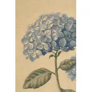 Blue Hydrangea Large Belgian Tapestry Wall Hanging - 27 in. x 56 in. cotton/viscose/Polyamide by Fabrice de Villeneuve | Close Up 1