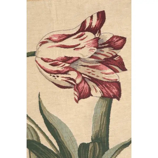 Red Tulip II Belgian Tapestry Wall Hanging | Close Up 1