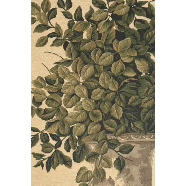 Greenery Beige Belgian Tapestry Wall Hanging - 28 in. x 37 in. cotton/viscose/Polyamide by Fabrice de Villeneuve | Close Up 1