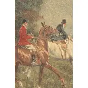 Equestrian Chase Belgian Tapestry Wall Hanging | Close Up 1