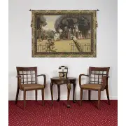 Peacock Manor With Acanthe Border Belgian Tapestry Wall Hanging - 86 in. x 64 in. Cotton/Viscose/Polyester by Charlotte Home Furnishings | Life Style 1