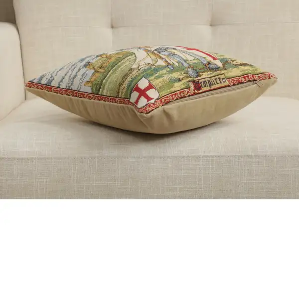 Templier III Belgian Cushion Cover - 13 in. x 13 in. Cotton by Charlotte Home Furnishings Inc | Close Up 3