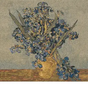 Vase Iris Belgian Cushion Cover - 18 in. x 18 in. Cotton/Viscose/Polyester by Vincent Van Gogh