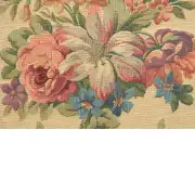 Bouquet Floral Beige Belgian Sofa Pillow Cover | Close Up 2