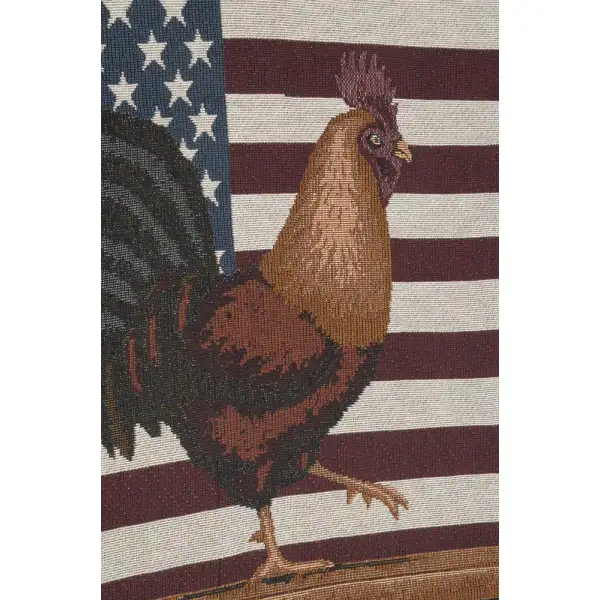 Americana Rooster and Hen Afghan Throws | Close Up 1
