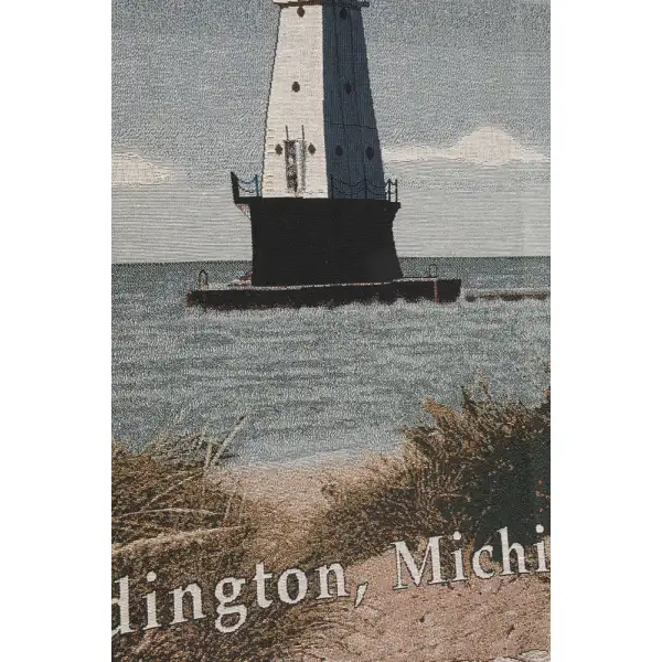 Ludington Lighthouse Afghan Throws | Close Up 1