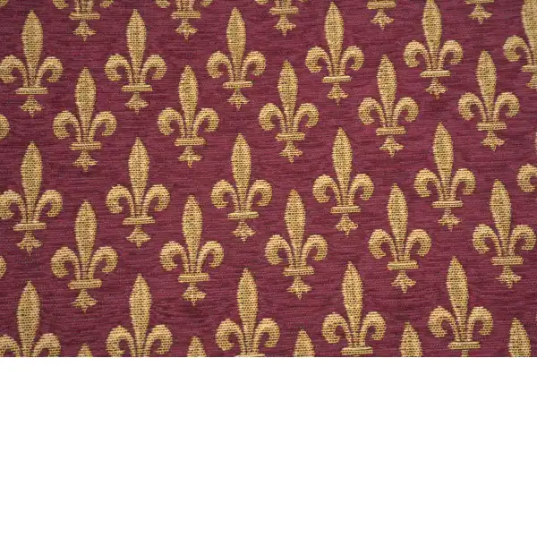 Fleur De Lys Rouge IV Belgian Cushion Cover - 18 in. x 18 in. SoftCottonChenille by Charlotte Home Furnishings | Close Up 2