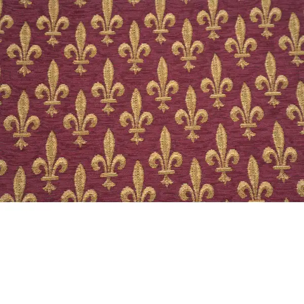 Fleur De Lys Rouge IV Belgian Cushion Cover - 18 in. x 18 in. SoftCottonChenille by Charlotte Home Furnishings | Close Up 3