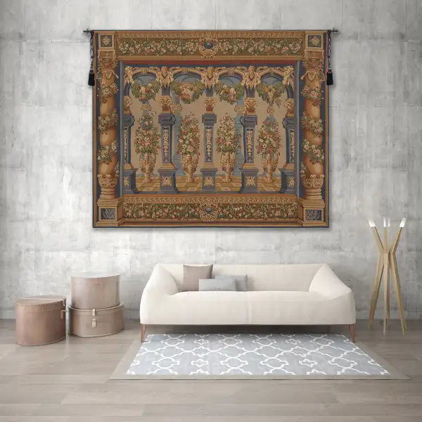 Loggia Columns Belgian Tapestry Wall Hanging - 122 in. x 106 in. Treveria/Cotton/Wool/mercuraise by Jan Baptist Vrients | Life Style 1