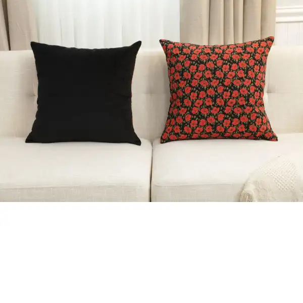 Red Poppies II Belgian Cushion Cover - 18 in. x 18 in. Cotton/Viscose/Polyester by Vincent Van Gogh | Close Up 5