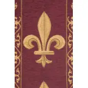 Fleur De Lys Red III Belgian Table Runner - 12 in. x 48 in. Cotton by Charlotte Home Furnishings | Close Up 1