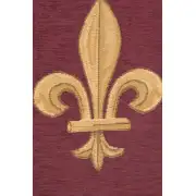 Fleur de Lys Red IV Belgian Table Runner | Close Up 1