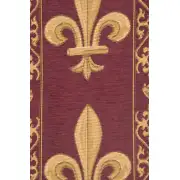 Fleur de Lys Red IV Belgian Table Runner | Close Up 2