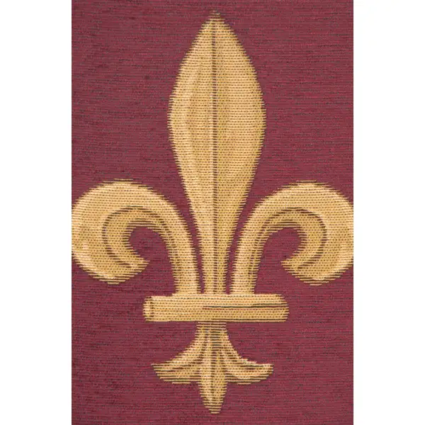 Fleur De Lys Red VI Belgian Table Runner | Close Up 1