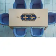 Fleur De Lys Blue VII Belgian Table Mat | Life Style 1