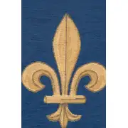 Fleur de Lys Blue VI Belgian Table Runner | Close Up 1