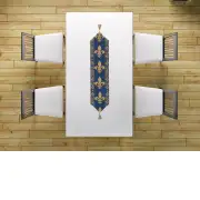 Fleur de Lys Blue VI Belgian Table Mat | Life Style 1