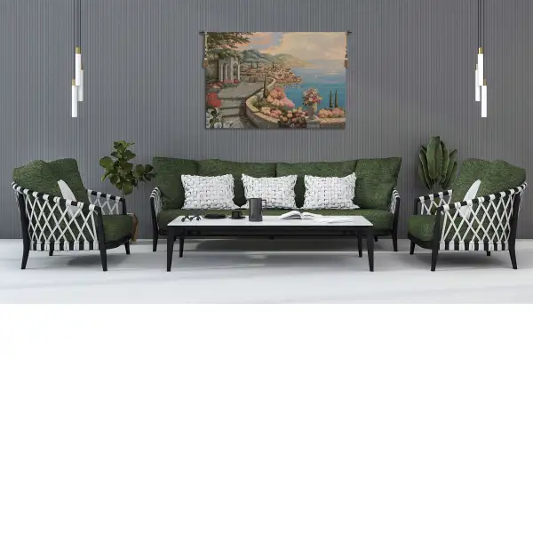 Promenade By The Lake Italian Tapestry - 53 in. x 36 in. Cotton/Polyester/Viscose by Alberto Passini | Life Style 1