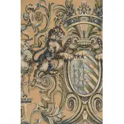 Heraldic Taupe Belgian Tapestry Wall Hanging - 26 in. x 51 in. Cotton/Viscose/Polyester by Charlotte Home Furnishings | Close Up 1