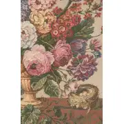 Brussels Bouquet Creme Belgian Tapestry Wall Hanging - 26 in. x 30 in. Cotton by Jan Baptist Vrients | Close Up 1