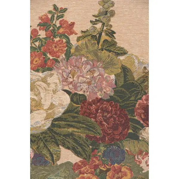 Floral Vase and Fruits Belgian Tapestry Wall Hanging | Close Up 2