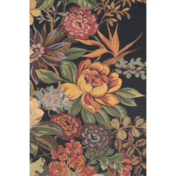 Elaborate Blue Urn Floral Belgian Tapestry Wall Hanging | Close Up 1