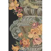 Elaborate Blue Urn Floral Belgian Tapestry Wall Hanging | Close Up 2