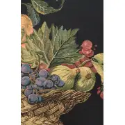 Fruit Basket Black Belgian Tapestry Wall Hanging | Close Up 2