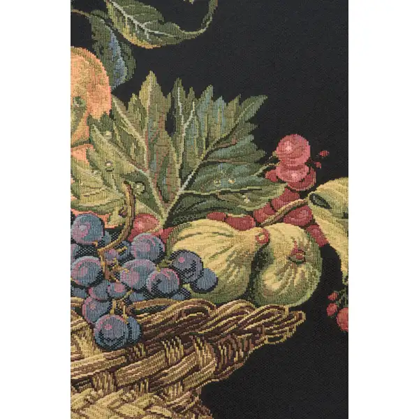 Fruit Basket Black Belgian Tapestry Wall Hanging | Close Up 2