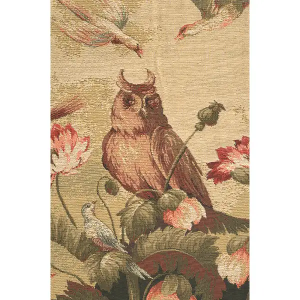 Owl's Paradise Belgian Tapestry Wall Hanging | Close Up 1