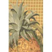 Tropical Pineapple Square Belgian Tapestry Wall Hanging - 54 in. x 56 in. Cotton/Viscose/Polyester/Mercurise by Charlotte Home Furnishings | Close Up 2