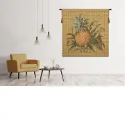 Tropical Pineapple Square Belgian Tapestry Wall Hanging - 54 in. x 56 in. Cotton/Viscose/Polyester/Mercurise by Charlotte Home Furnishings | Life Style 1