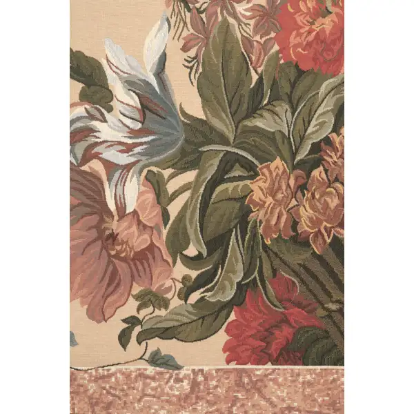 Ann's Floral Basket Large Belgian Tapestry Wall Hanging | Close Up 1