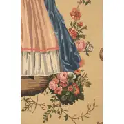 A Lady Waiting Belgian Tapestry Wall Hanging | Close Up 1