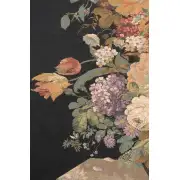 Elegant Floral Masterpiece Black Belgian Tapestry Wall Hanging - 58 in. x 58 in. Cotton/Viscose/Polyester/Mercurise by Jan Brueghel de Velours | Close Up 2