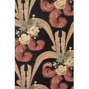 Elegant Floral Scroll Belgian Tapestry Wall Hanging | Close Up 1