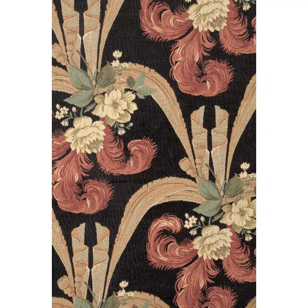 Elegant Floral Scroll Belgian Tapestry Wall Hanging | Close Up 1