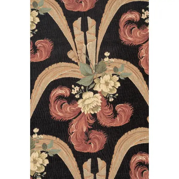 Elegant Floral Scroll Belgian Tapestry Wall Hanging | Close Up 2
