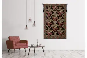 Elegant Floral Scroll Belgian Wall Tapestry