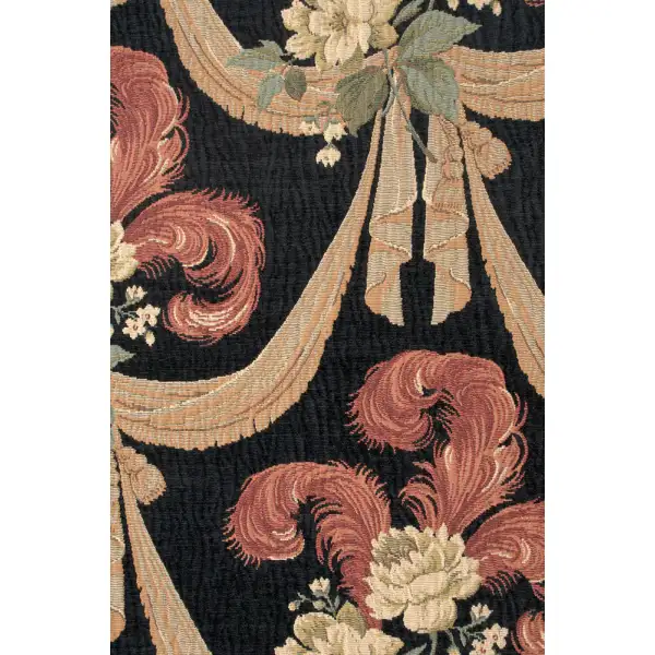 Elegant Floral Scroll II Belgian Tapestry Wall Hanging | Close Up 2