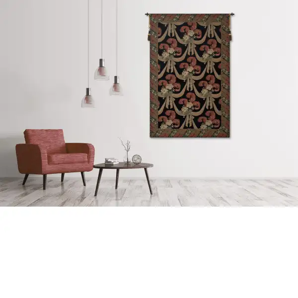 Elegant Floral Scroll II Belgian Tapestry Wall Hanging | Life Style 1